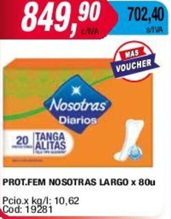 Maxiconsumo PROT.FEM NOSOTRAS LARGO x 80u oferta