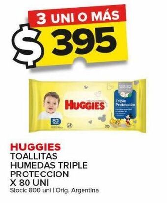 Carrefour Maxi Toallitas húmedas para bebé huggies triple protección 80uni oferta