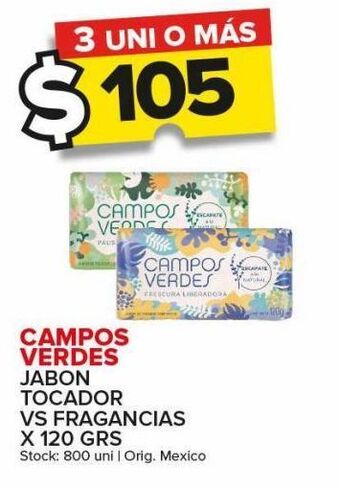 Carrefour Maxi Jabón de tocador campos verdes vs fragancias x 120g oferta
