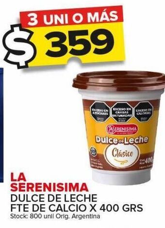 Carrefour Maxi Dulce de leche la serenísima x 400g oferta