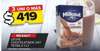 Carrefour Maxi Leche chocolatada milkaut uat tetra x 1lt oferta