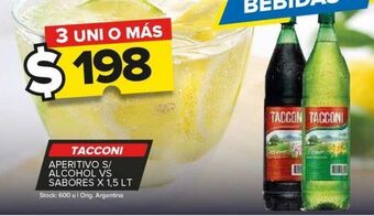 Carrefour Maxi Aperitivo tacconi s/alcohol vs sabores x 1,5l oferta