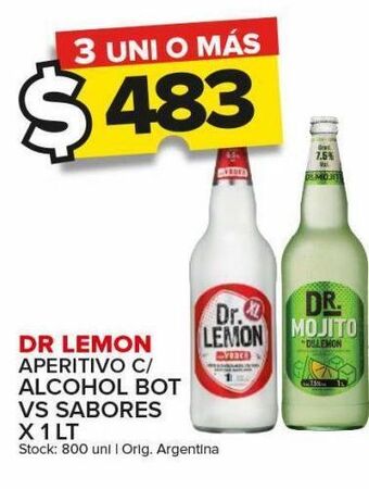 Carrefour Maxi Aperitivos dr. lemon x 1l oferta