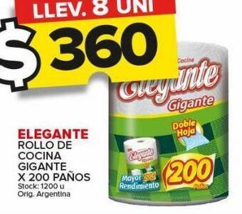 Carrefour Maxi Rollo de cocina elegante x 200 paños oferta
