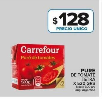 Carrefour Maxi Puré de tomate carrefour x 520g oferta