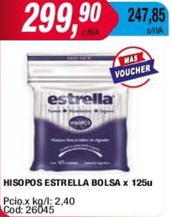 Maxiconsumo HISOPOS ESTRELLA BOLSA x 125u oferta