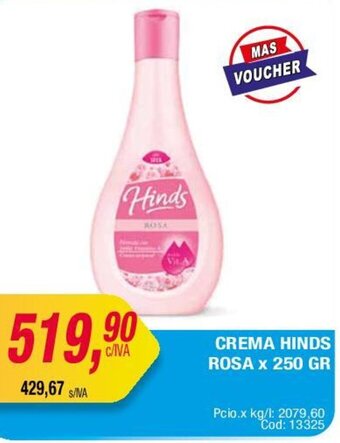 Maxiconsumo CREMA HINDS ROSA x 250 GR oferta
