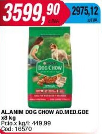 Maxiconsumo AL.ANIM DOG CHOW AD.MED.GDE x8 kg oferta