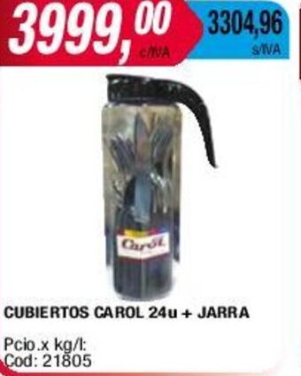 Maxiconsumo CUBIERTOS CAROL 24u + JARRA oferta