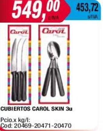 Maxiconsumo CUBIERTOS CAROL SKIN 3u oferta