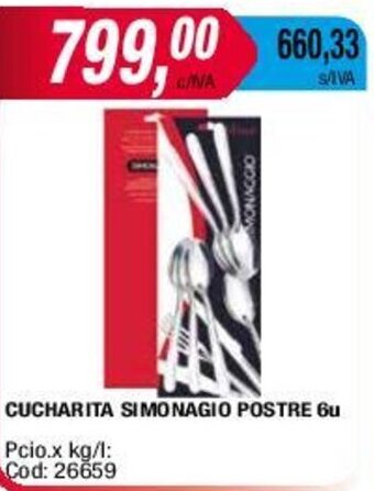Maxiconsumo CUCHARITA SIMONAGIO POSTRE 6u oferta