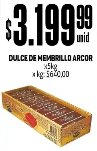 Makro DULCE DE MEMBRILLO ARCOR x5kg oferta