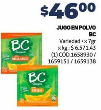 Makro JUGO EN POLVO BC 7gr oferta