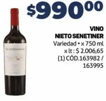Makro VINO NIETO SENETINER Variedad x 750 ml oferta