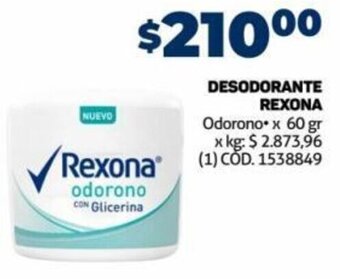 Makro DESODORANTE REXONA Odorono x 60 gr oferta
