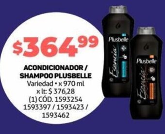 Makro ACONDICIONADOR/ SHAMPOO PLUSBELLE Variedad x 970 ml oferta