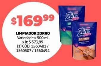 Makro LIMPIADOR ZORRO Variedad x 500 ml oferta