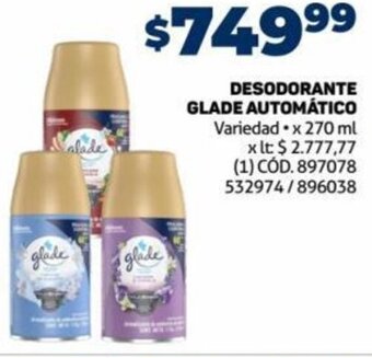 Makro DESODORANTE GLADE AUTOMÁTICO Variedad x 270 ml oferta