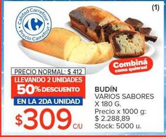 Carrefour Budín varios sabores oferta