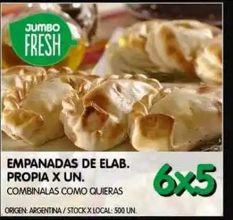 Jumbo Empanadas de elab. propia x un oferta