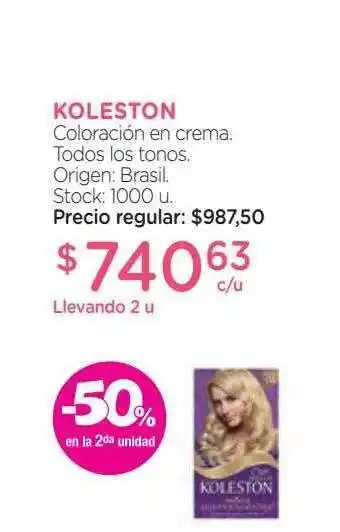 Farmacity Koleston coloración en crema -50% en la 2da unidad oferta