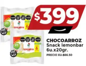 Supermayorista Vital CHOCOARROZ Snack lemonbar 6u.x20gr. oferta
