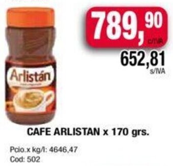 Maxiconsumo CAFE ARLISTAN x 170 grs. oferta