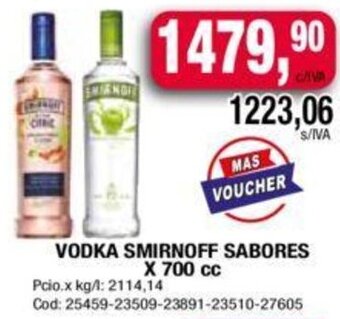 Maxiconsumo VODKA SMIRNOFF SABORES X 700 cc oferta