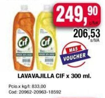 Maxiconsumo LAVAVAJILLA CIF x 300 ml. oferta