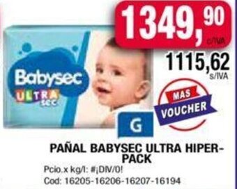 Maxiconsumo PAÑAL BABYSEC ULTRA HIPER-PACK oferta