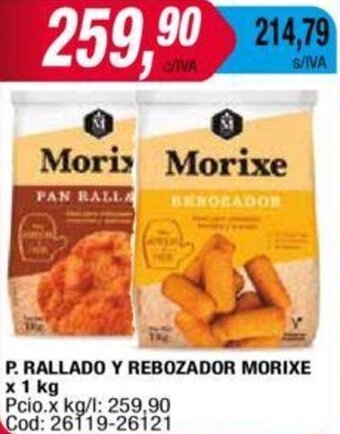 Maxiconsumo P. RALLADO Y REBOZADOR MORIXE x 1 kg oferta