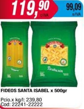 Maxiconsumo FIDEOS SANTA ISABEL x 500gr oferta