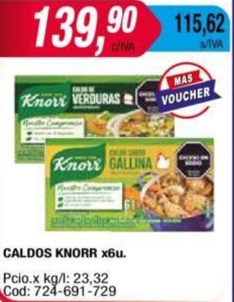 Maxiconsumo CALDOS KNORR x6u. oferta