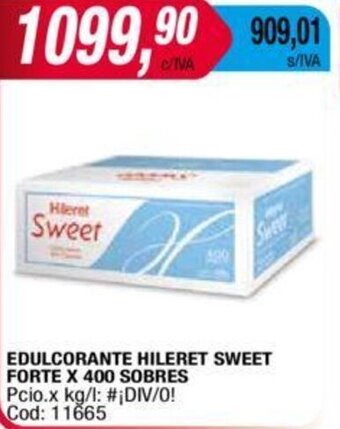 Maxiconsumo EDULCORANTE HILERET SWEET FORTE X 400 SOBRES oferta