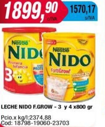 Maxiconsumo LECHE NIDO F.GROW - 3 y 4 x800 gr oferta