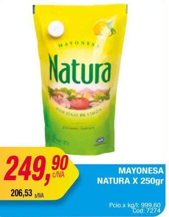 Maxiconsumo MAYONESA NATURA X 250gr oferta