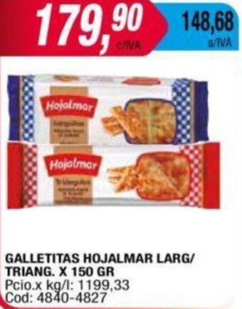 Maxiconsumo GALLETITAS HOJALMAR LARG/ TRIANG. X 150 GR oferta