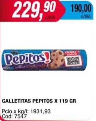 Maxiconsumo GALLETITAS PEPITOS X 119 GR oferta