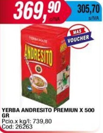 Maxiconsumo YERBA ANDRESITO PREMIUN X 500 GR oferta