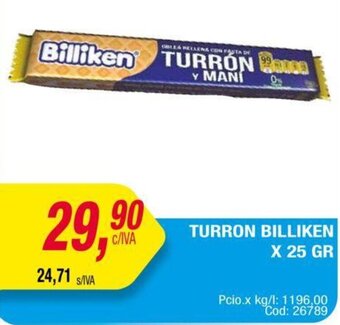 Maxiconsumo TURRON BILLIKEN X 25 GR oferta