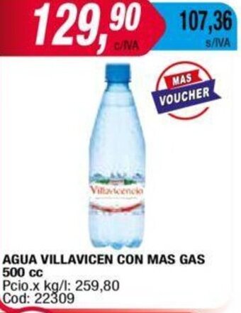 Maxiconsumo AGUA VILLAVICEN CON MAS GAS 500 cc oferta