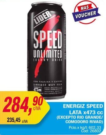 Maxiconsumo ENERGIZ SPEED LATA x473 cc oferta