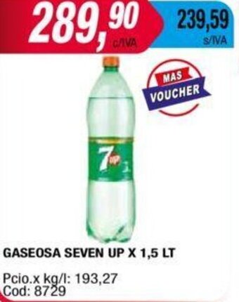 Maxiconsumo GASEOSA SEVEN UP X 1,5 LT oferta