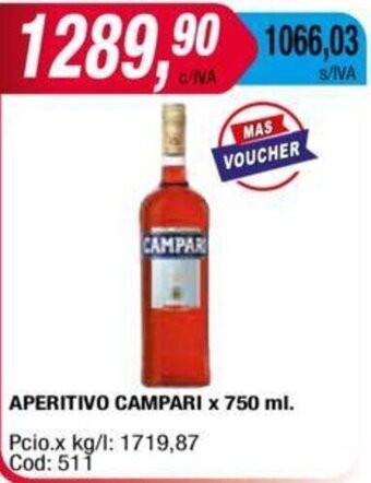 Maxiconsumo APERITIVO CAMPARI x 750 ml. oferta