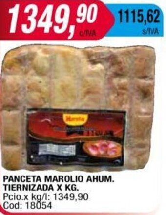 Maxiconsumo PANCETA MAROLIO AHUM. TIERNIZADA X KG. oferta