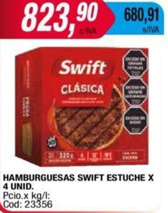 Maxiconsumo HAMBURGUESAS SWIFT ESTUCHE X 4 UNID. oferta