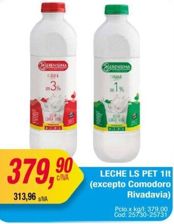 Maxiconsumo LECHE LS PET 1lt (excepto Comodoro Rivadavia) oferta