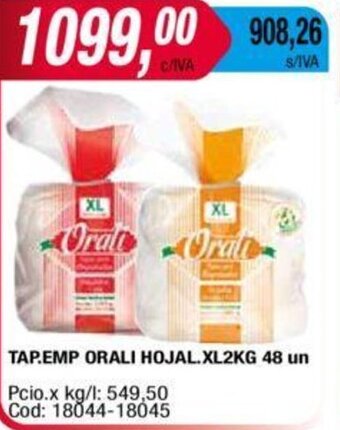 TAP.EMP ORALI HOJAL.XL2KG 48 un