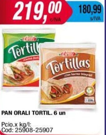 Maxiconsumo PAN ORALI TORTIL. 6 un oferta