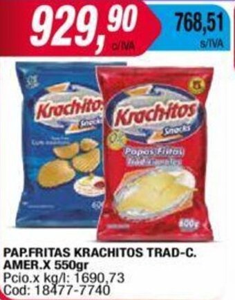 Maxiconsumo PAP.FRITAS KRACHITOS TRAD-C. AMER.X 550gr oferta